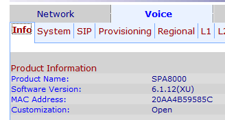 spa8000 software version